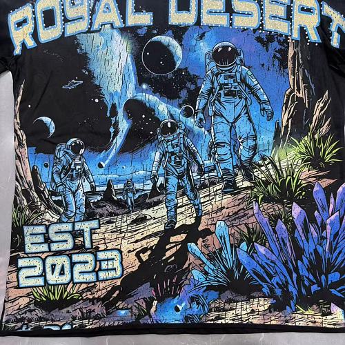 ROYAL DESERT Astronaut Vintage Black T‑Shirt